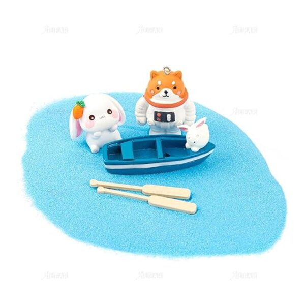 AUEAR Juego de 2 barcos de remo en miniatura de madera