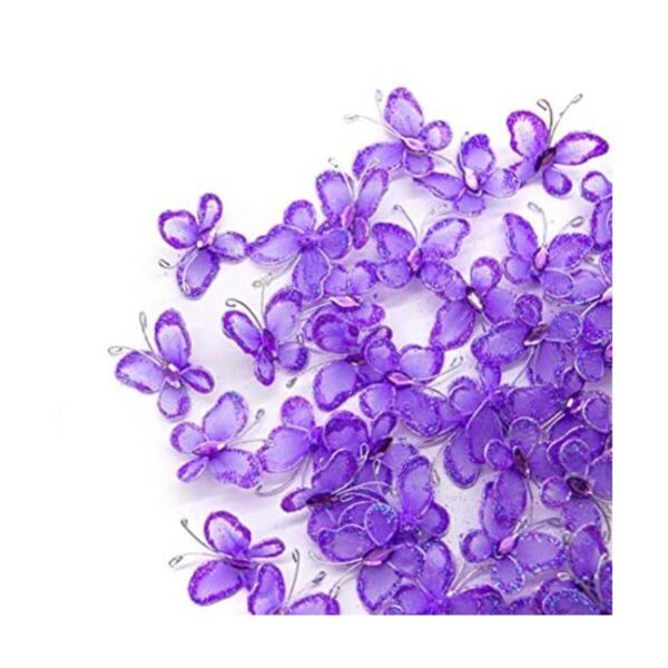 AUEAR Paquete de 50 mariposas de malla transparente con