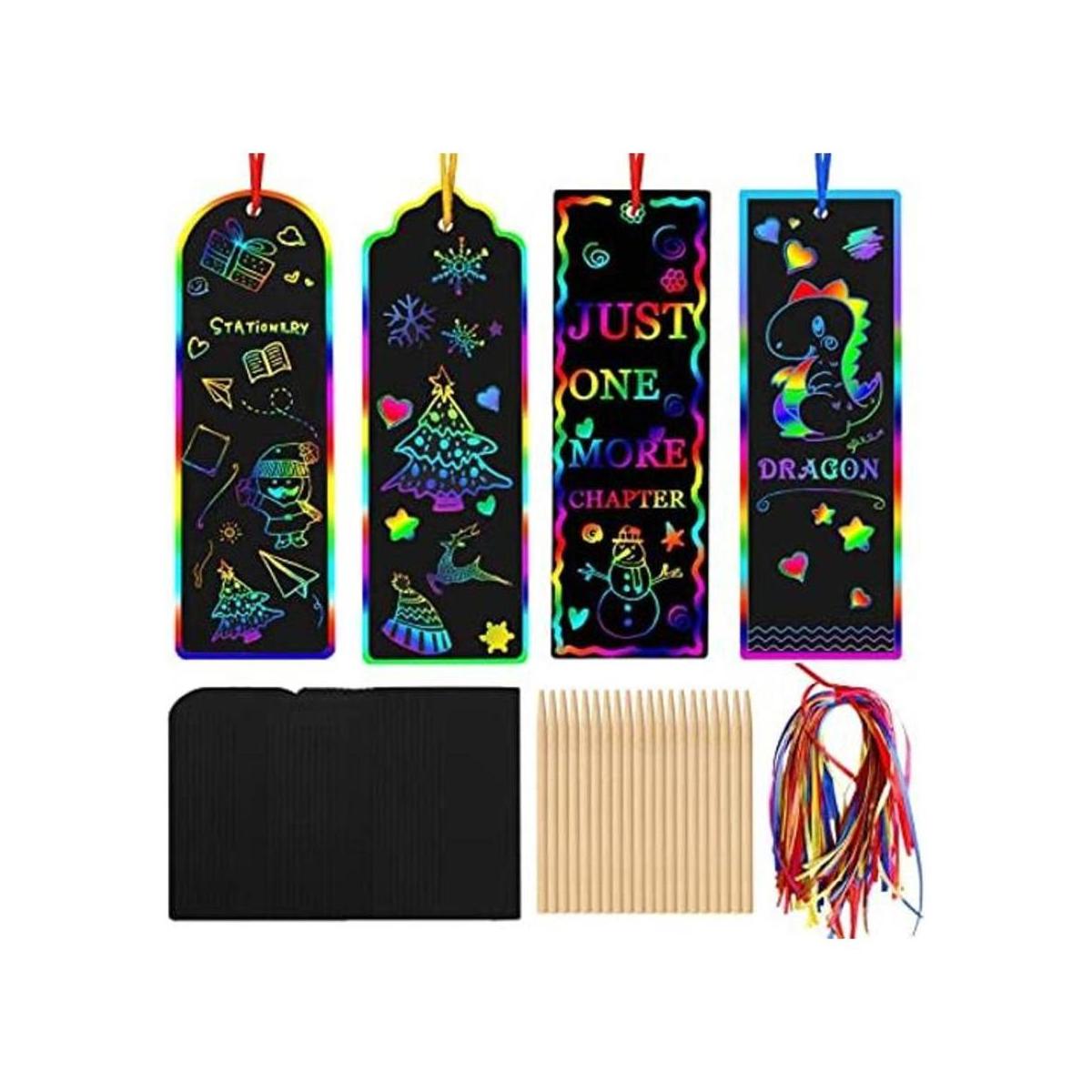 Juego de 96 marcadores mágicos de arco iris para arañazos