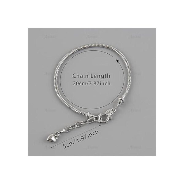 AUEAR Paquete de 10 pulseras de plata con cadena de