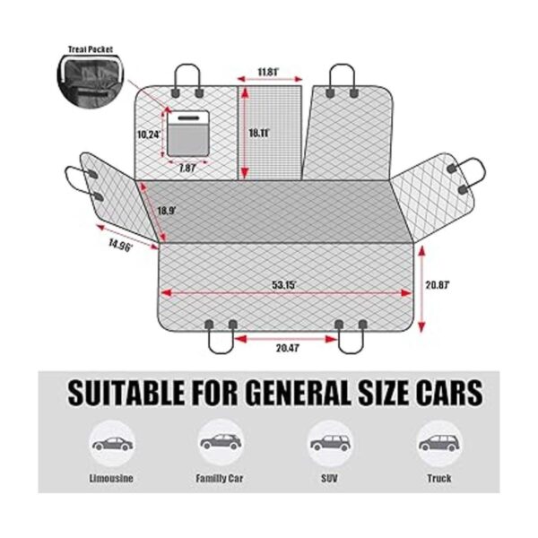 Funda de asiento de automóvil para perro impermeable con_4