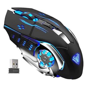 AULA SC100 Ratón inalámbrico recargable para juegos con_1