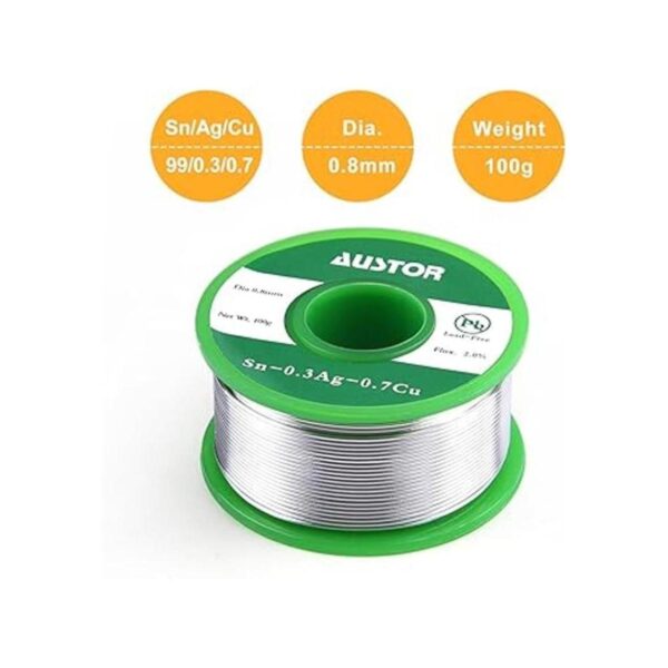 AUSTOR Alambre de soldadura sin plomo de 0.031 in con
