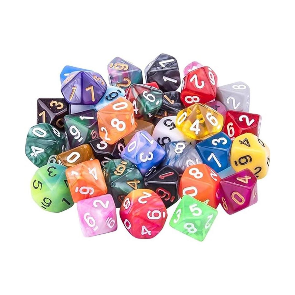 AUSTOR Juego de 35 dados poliédricos de 10 lados de juego