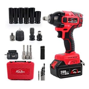 AUTOJARE Kit de llaves de impacto inalámbricas de 12