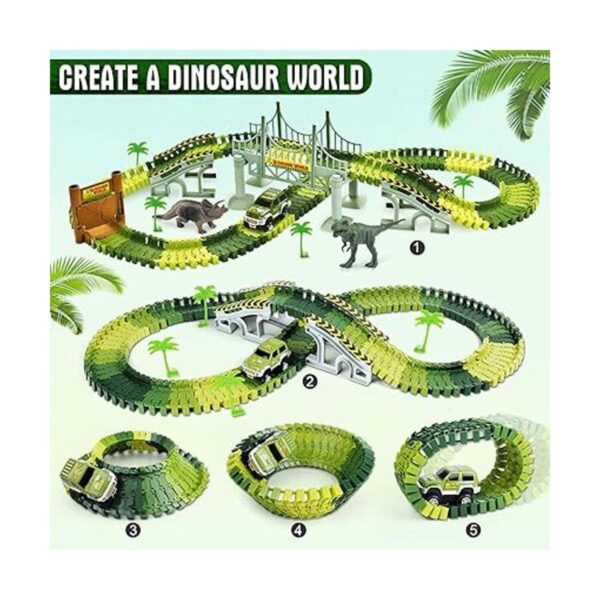 AUUGUU Pista de carreras con figuras de dinosaurios 156_2