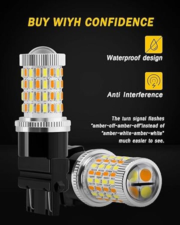 AUXLIGHT 3157 4157 3057 3457 Switchback LED Bulbs 76SMD_4