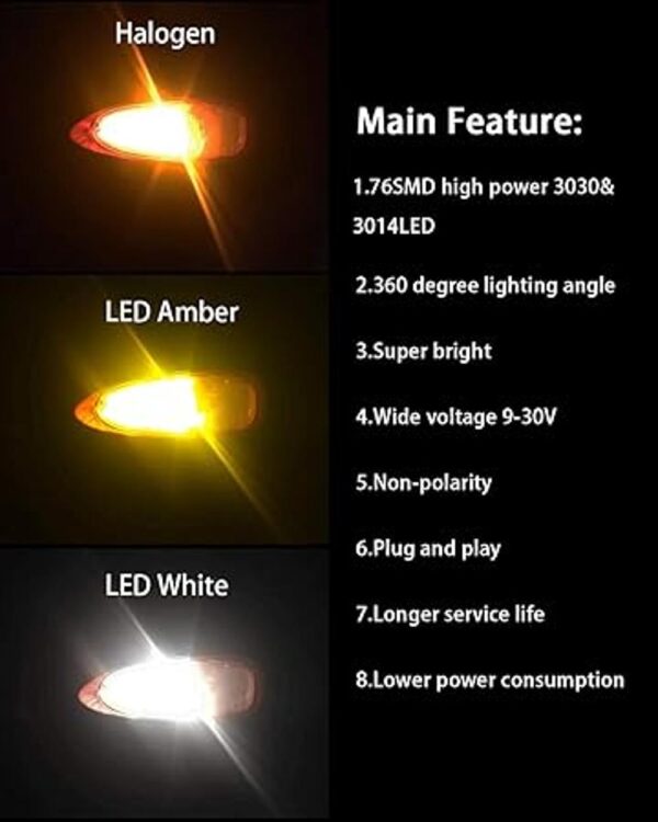 AUXLIGHT 3157 4157 3057 3457 Switchback LED Bulbs 76SMD_5