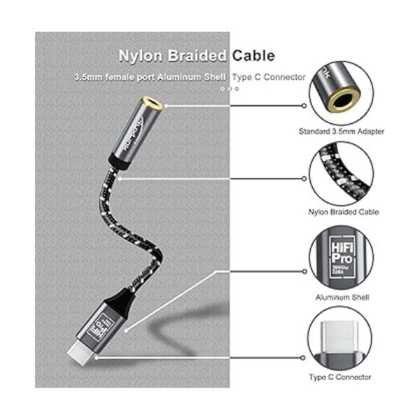 Adaptador de audio USB C a 0.138 in adaptador de_6