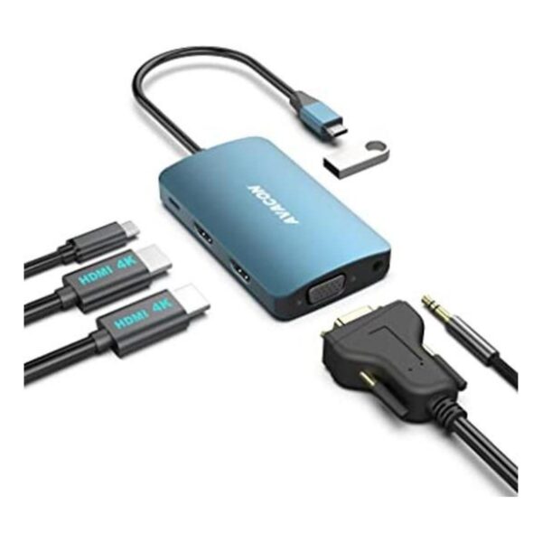 AVACON HUB USB C Hub 6 en 1 USB tipo C 4K HDMI VGA con_1