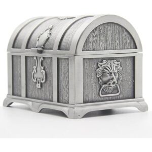 AVESON Caja de joyería rectangular de metal vintage para