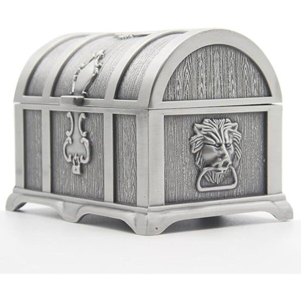 AVESON Caja de joyería rectangular de metal vintage para