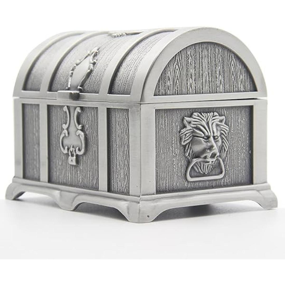 AVESON Caja de joyería rectangular de metal vintage para