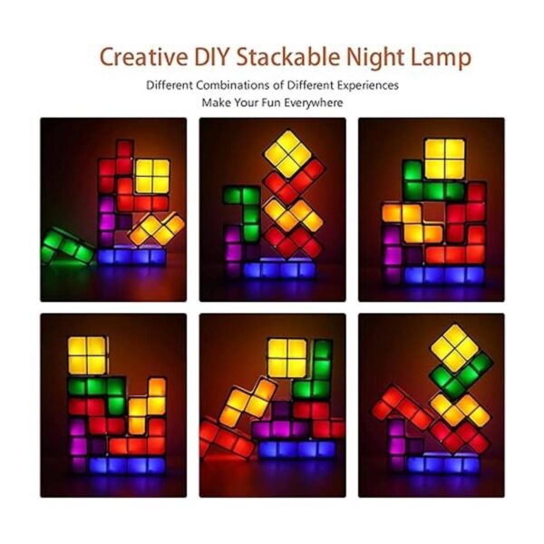 Tangram Luz nocturna apilable AVEKI LED de 7 colores_2