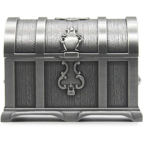 AVESON Caja de joyería rectangular de metal vintage para