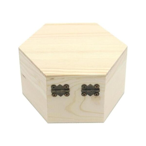 AVESON Caja lisa sin terminar caja de joyería hexagonal