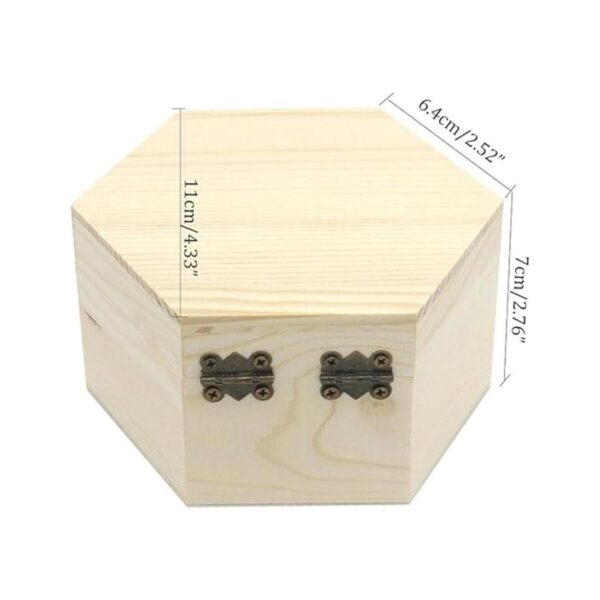 AVESON Caja lisa sin terminar caja de joyería hexagonal