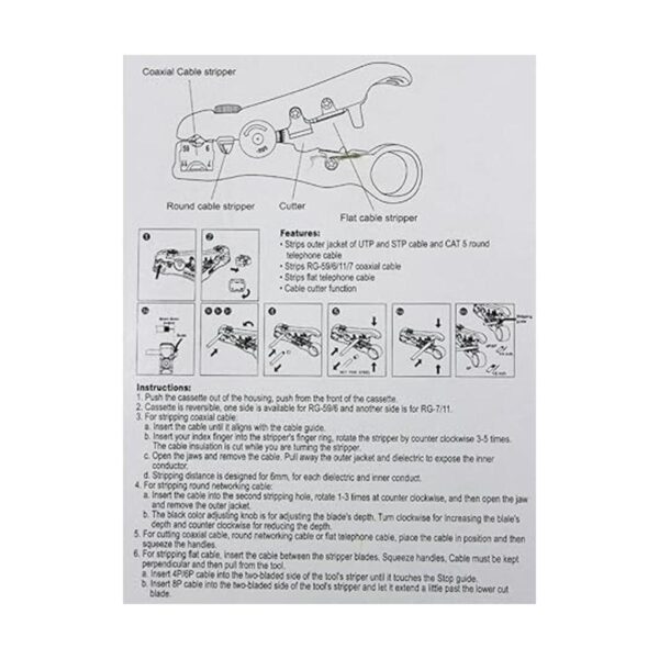 AVESON Cortador de cable universal para TVUTP plano o