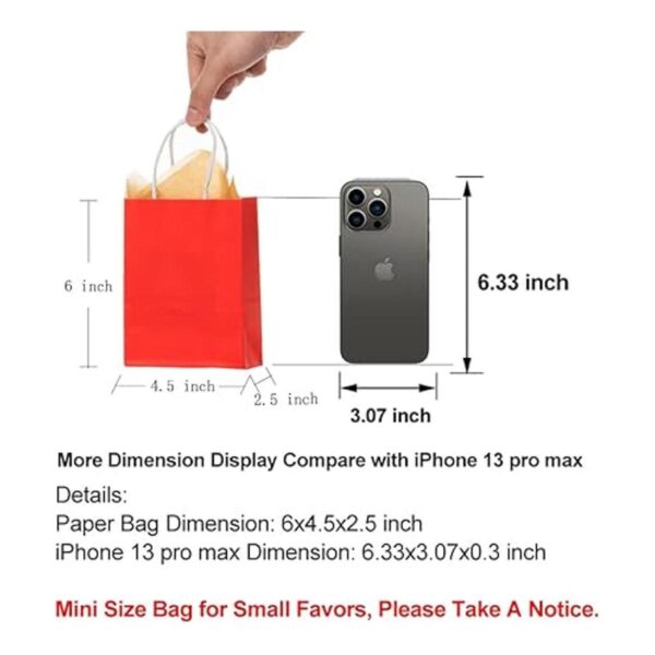 Pequeña bolsa de papel roja con asa para recuerdos de_3