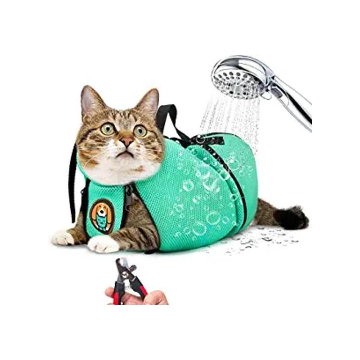 AWOOF Bolsa de aseo para gatos bolsa de baño ajustable