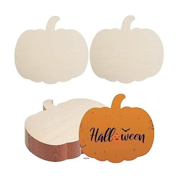 12 piezas de recortes grandes de calabaza de madera en
