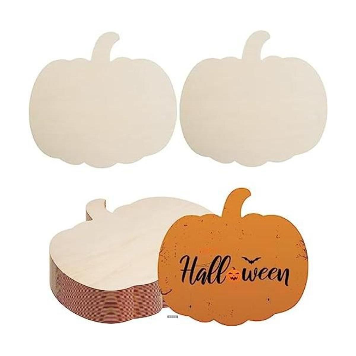 12 piezas de recortes grandes de calabaza de madera en