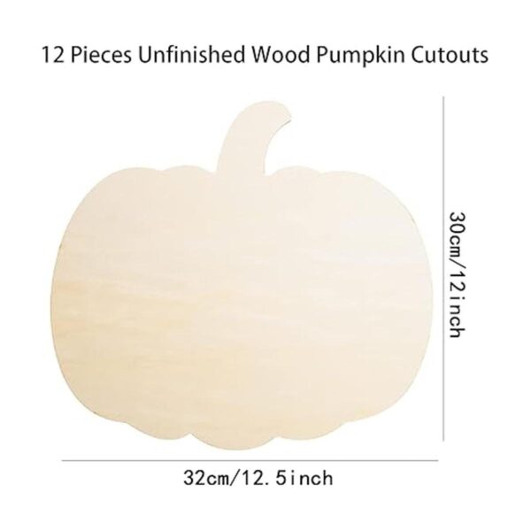 12 piezas de recortes grandes de calabaza de madera en