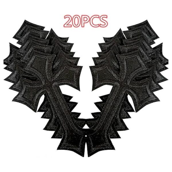 20 parches cruzados bordados con plancha apliques