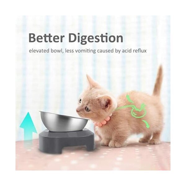 AYADA Cuenco elevado de comida para gatos de acero