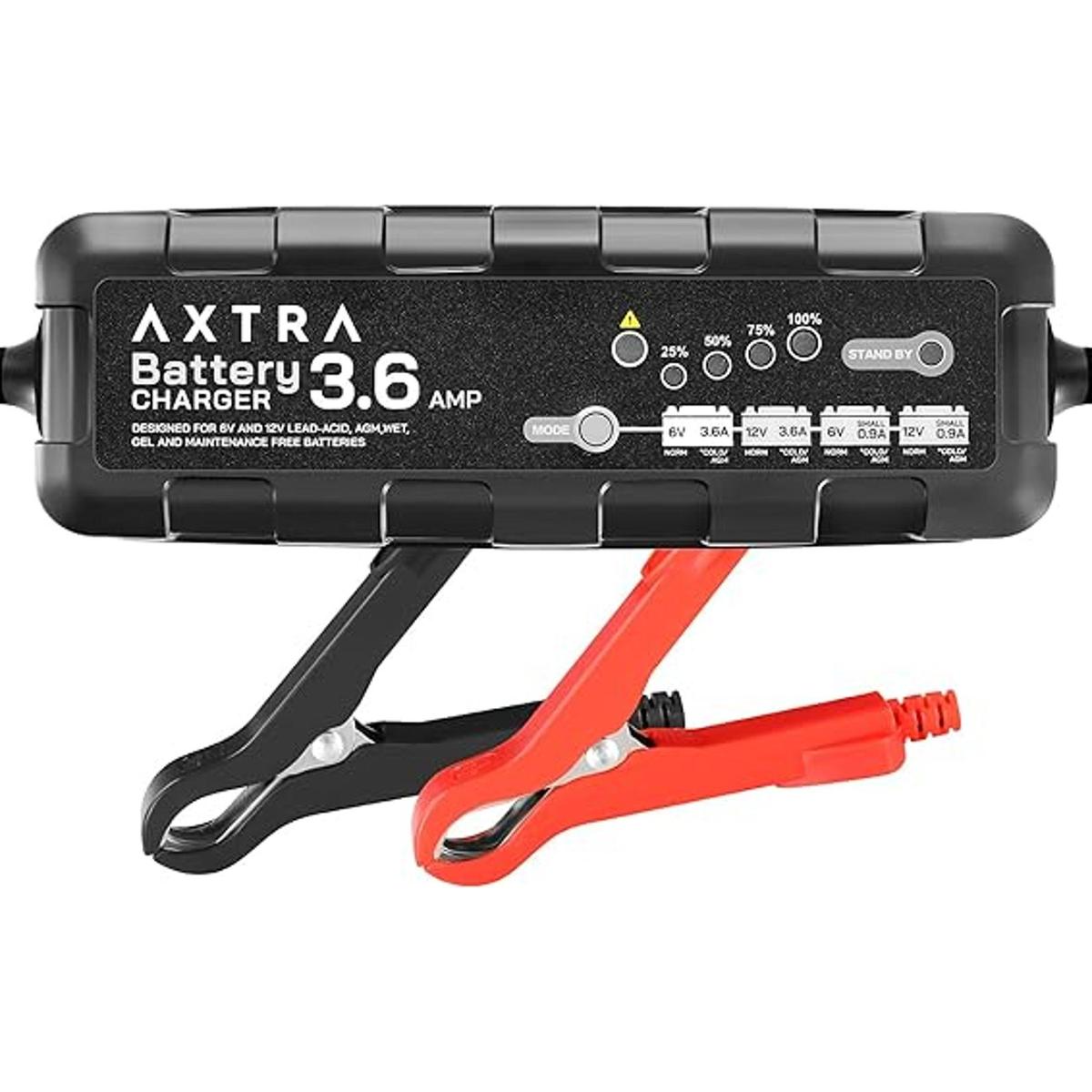 AXTRA Cargador de batería de coche de 6 V y 12 V 3.6