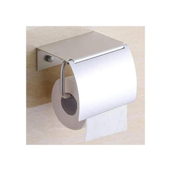 Soporte de papel higiénico montado en la pared con bandeja