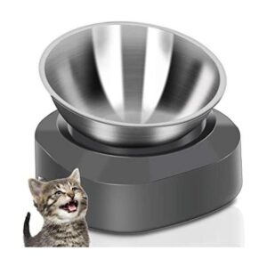 AYADA Cuenco elevado de comida para gatos de acero