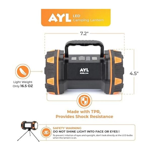 AYL Linterna LED de camping recargable 8 modos de luz_2