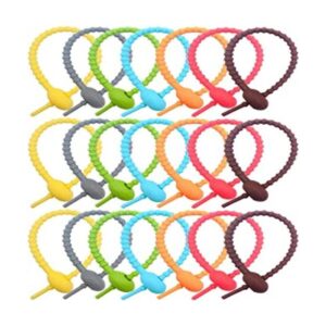 21 lazos de silicona coloridos organizadores de cables de