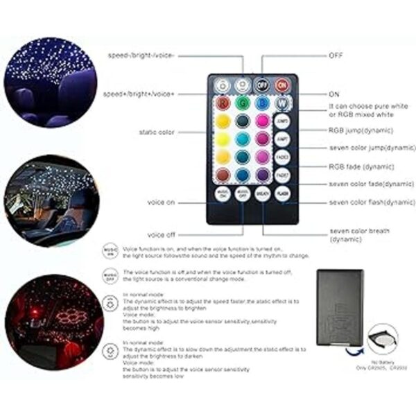 Azimom Kit de luz de techo cielo estrellado LED RGBW_4