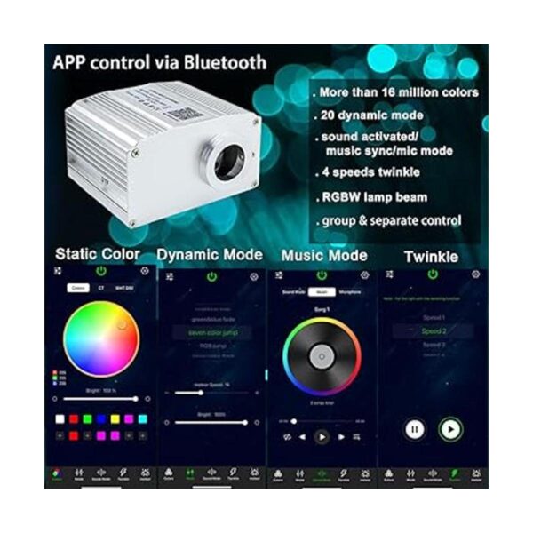 AZIMOM Kit de luz de techo LED de fibra óptica con_2
