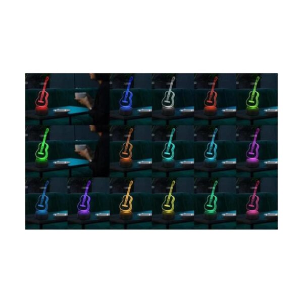 AZIMOM Lámpara de ilusión de guitarra 3D luz nocturna_2