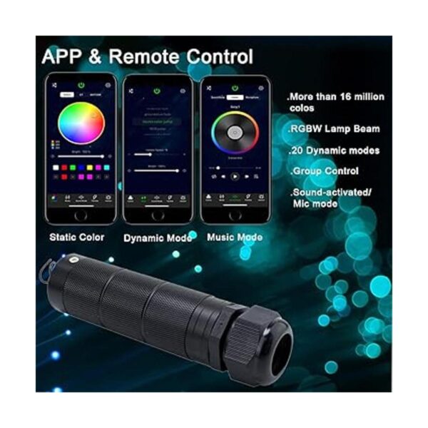 AZIMOM Uso del automóvil Bluetooth de 6 W RGB LED de fibra_2
