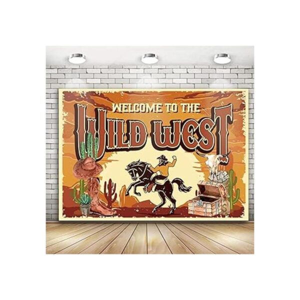 Western Backdrop Banner Horses Birthday for Boy Girl_2