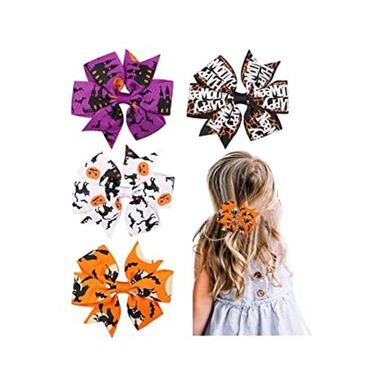 Aaiffey Clips de lazos para el cabello de Halloween para
