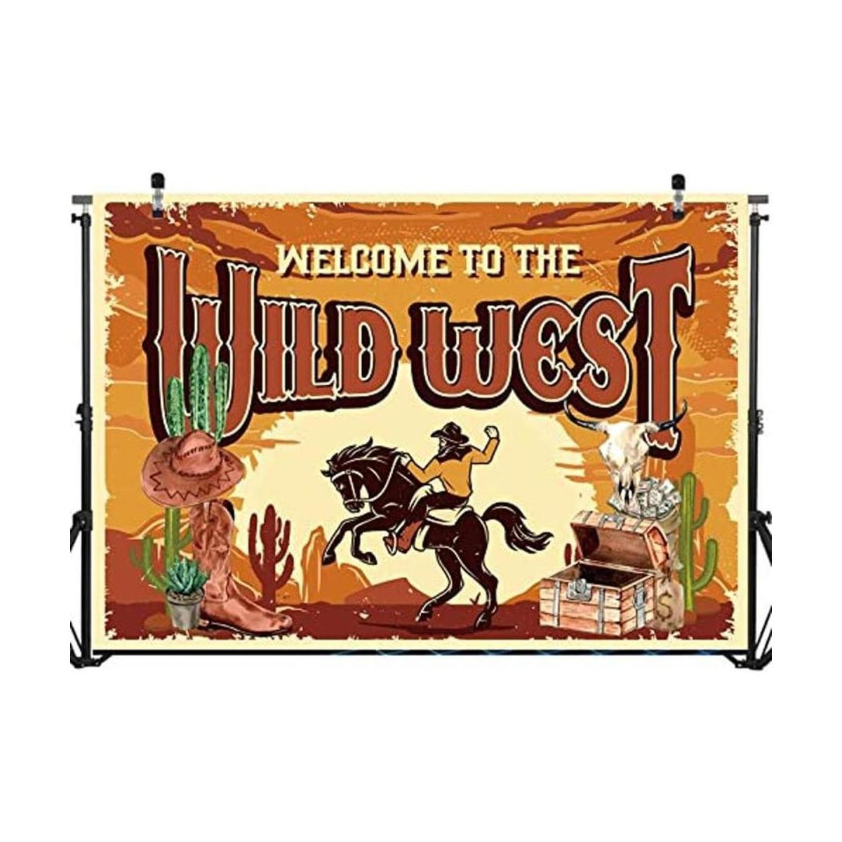 Western Backdrop Banner Horses Birthday for Boy Girl