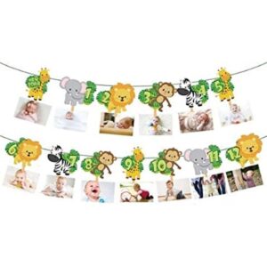 Banner de fotos de primer cumpleaños de la selva para_1