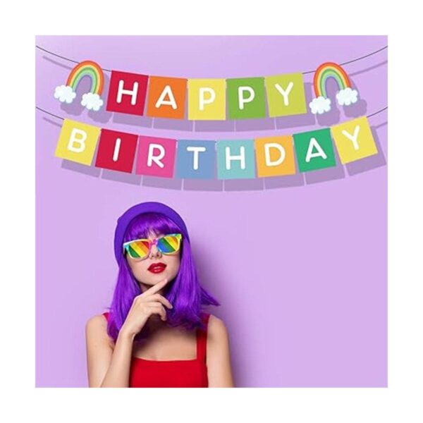 Banner de feliz cumpleaños arcoíris pancarta de_4
