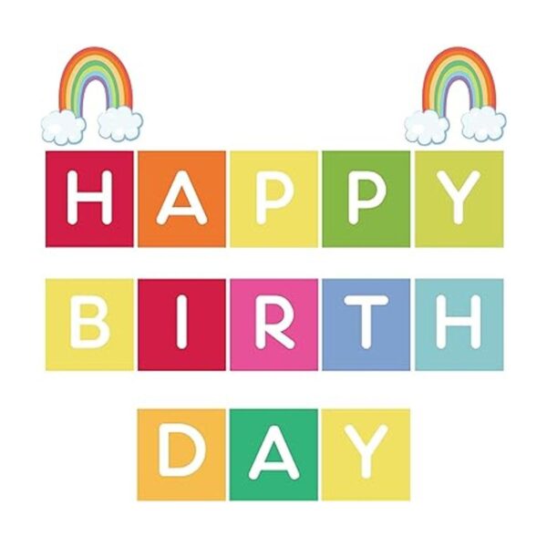Banner de feliz cumpleaños arcoíris pancarta de_2