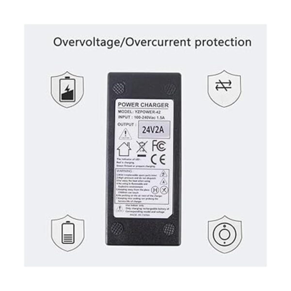 Abakoo Cargador de batería de 24 V 2 A con conector XLR_5