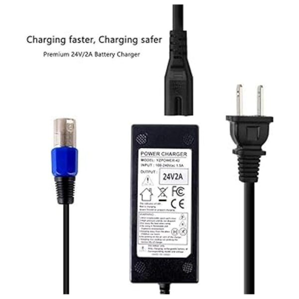 Abakoo Cargador de batería de 24 V 2 A con conector XLR_2
