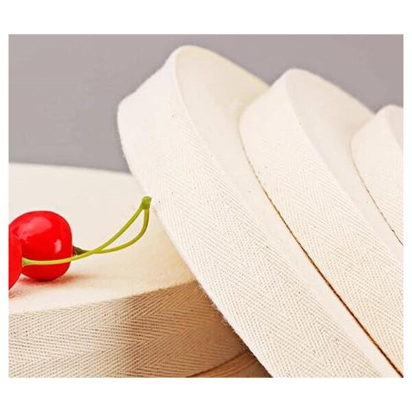 Abbaoww 55 Yards High Density Natural Cotton Twill Tape