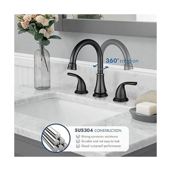 Cinwiny Grifo de baño generalizado de 3 agujeros de 8
