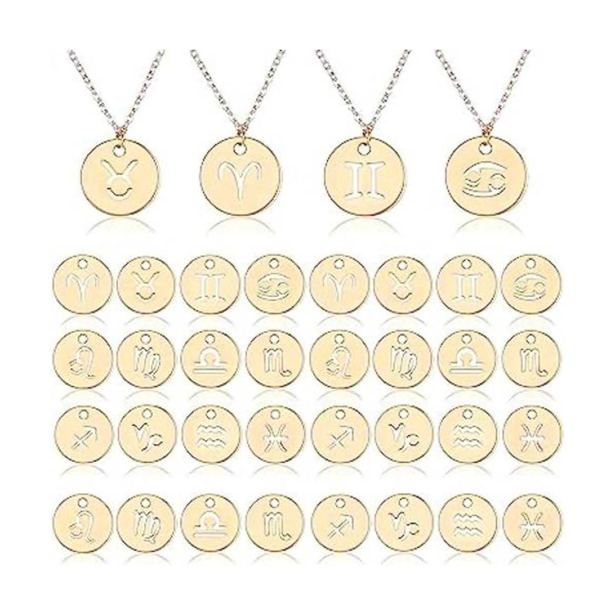 Yinkin 36 piezas doce signo del zodiaco colgantes de