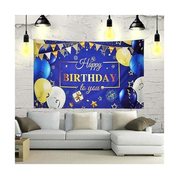 YinQin 66 decoraciones de fiesta de cumpleaños azul marino_3
